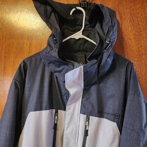 Men's 2XL Free Country Gray Removable Hood Softshell Coat No Insulation Liner